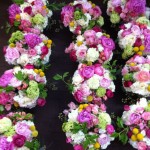 Arrangements waiting to adorn this beautiful wedding